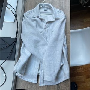 aritzia TNA grey fleece shirt jacket